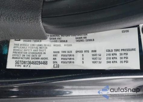 2006 Hummer H3 Suv from USA, damaged, VIN 5GTDN136468284468